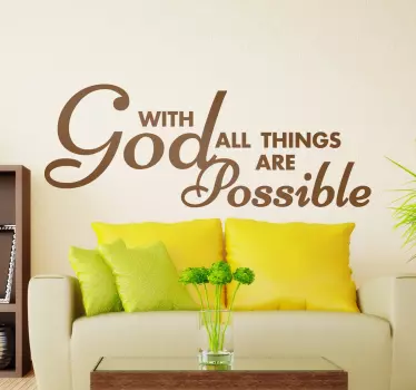 With God All Things Wall Sticker - TenStickers
