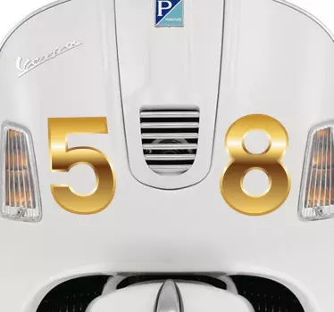 Sticker moto chiffres dorés - TenStickers