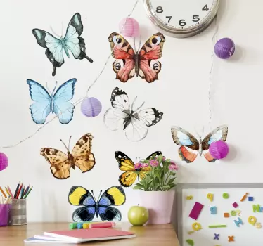 Vinil decorativo borboletas coloridas - TenStickers