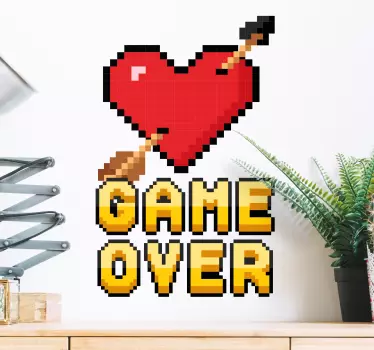 Vinil videojogo Jogo sobre o coração com flecha - TenStickers