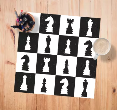 Aufkleber Brettspiel Schwarz-weiß-schachdesign - TenStickers