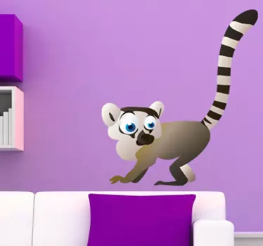 Kids Lemur Wall Sticker - TenStickers