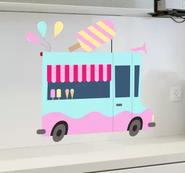 Ice Cream Truck Kids Stickers - TenStickers