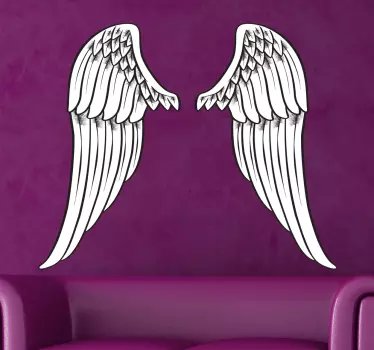 Vinilo decorativo alas de ángel desplegadas - TenVinilo