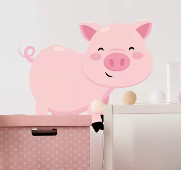 Kids Pig Wall Sticker - TenStickers
