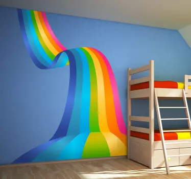Rainbow Wave Decorative Decal - TenStickers