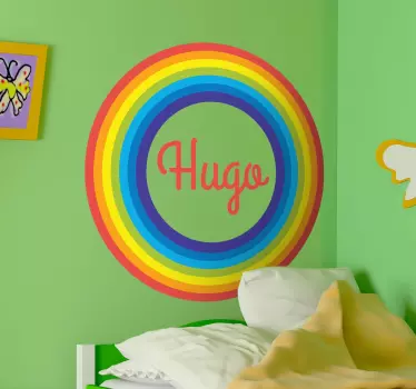 Vinilo infantil personalizable arco iris círculo - TenVinilo