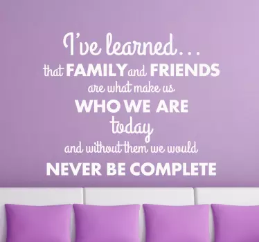 Family and Friends Quote Sticker - TenStickers