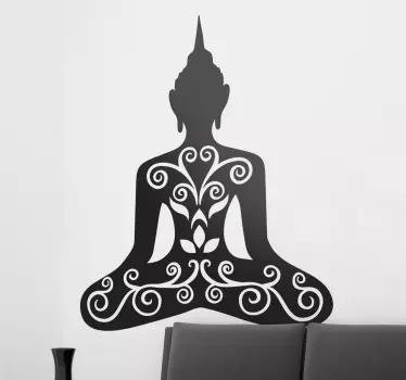 Floral Buddha Wall Decal - TenStickers
