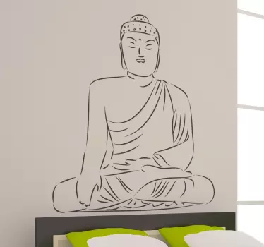 Sticker silhouette Bouddha dessin - TenStickers