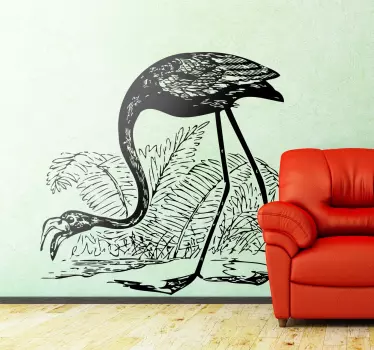 Flamingo illustratie sticker - TenStickers