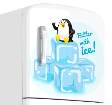 Beter met ijs pinguïn sticker - TenStickers