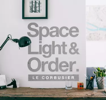 Le Corbusier needs text wall sticker - TenStickers