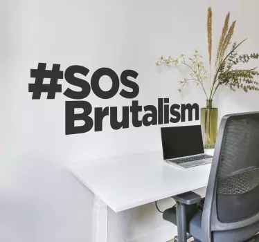 Nálepka na stenu SOS Brutalism - Tenstickers