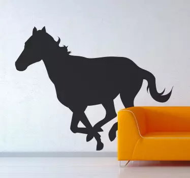 Vinilo decorativo silueta caballo trotando - TenVinilo