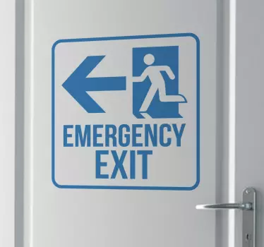 Emergency Exit Monochrome Sign Sticker - TenStickers