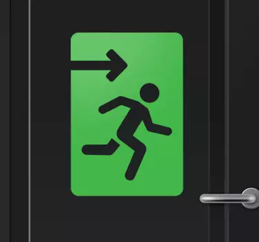 Green Exit Icon Wall Sticker - TenStickers