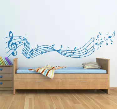 Flying Musical Notes Sticker - TenStickers