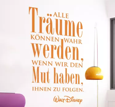 Traum Walt Disney Sticker - TenStickers