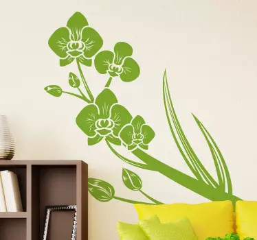 Green Orchids Sticker - TenStickers
