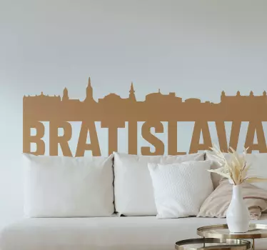 Nálepka na stenu silueta Bratislavy - Tenstickers