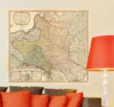 Naklejka mapa Polski 1799 - TenStickers