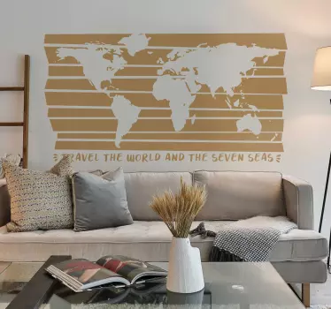 Dünyayı dolaş dünya haritası dünya haritası duvar çıkartması - TenStickers