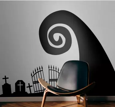 Sticker motif Halloween spirale cimetière - TenStickers