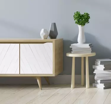 Diagonal white wood furniture sticker - TenStickers