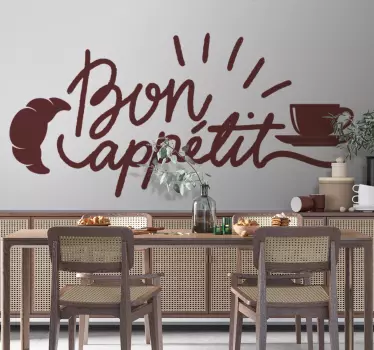 Vinilo comida "Bon Appetit" Croissant - TenVinilo