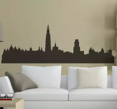 Antwerp manzarası siluet çıkartması - TenStickers