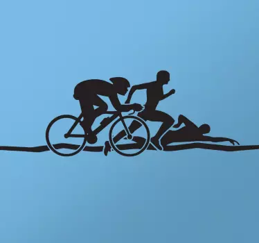 Triathlon Silhouette Sticker - TenStickers