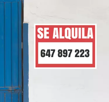 Señalética autoadhesiva cartel se alquila - TenVinilo