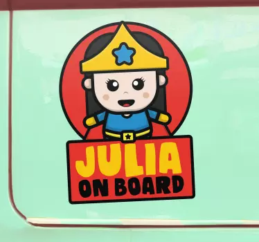 Super baby girl baby on board sticker - TenStickers