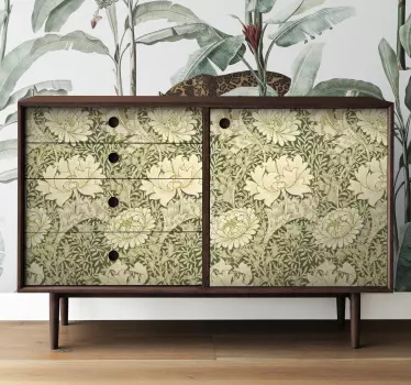 Sticker meuble Art Nouveau chrysanthèmes - TenStickers