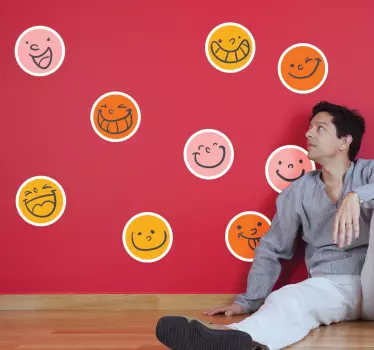 Smiling Faces Wall Stickers - TenStickers