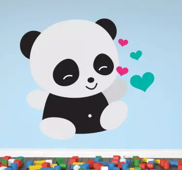 Sticker panda coeurs - TenStickers