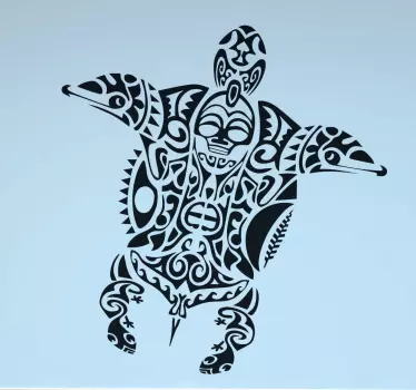 Maori Turtle Wall Sticker - TenStickers