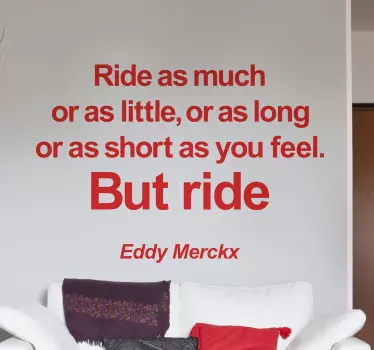 Vinil decorativo citação Eddy Merckx - TenStickers