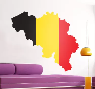Sticker silhouette belgique drapeau - TenStickers