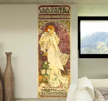 αυτοκόλλητο αφίσας dame aux camellias - TenStickers