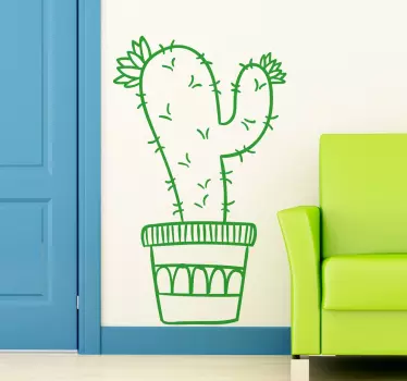 Potted Cactus Plant Sticker - TenStickers