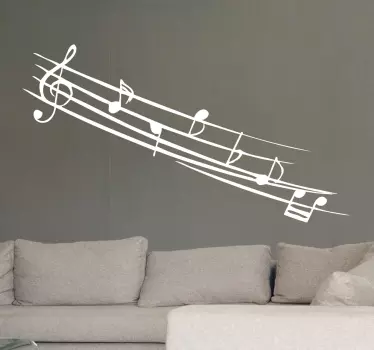 Musical Notes Monochrome Decal - TenStickers