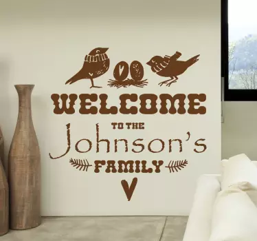 Customisable Welcome to the Family Wall Sticker - TenStickers