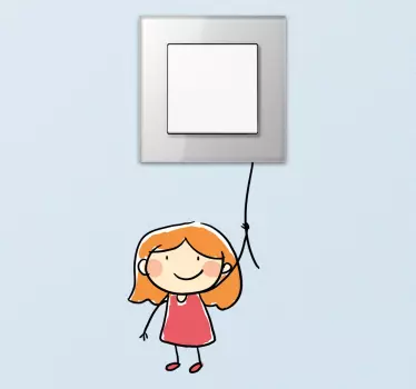 Girl with Rope Switch Sticker - TenStickers