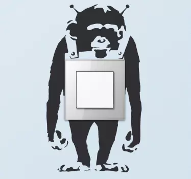 Sticker interrupteur singe Banksy - TenStickers