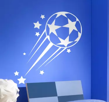 Yıldız ile uçan futbol sticker - TenStickers