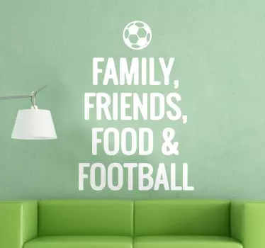 Familie, venner, mad og fodbold klistermærke - TenStickers