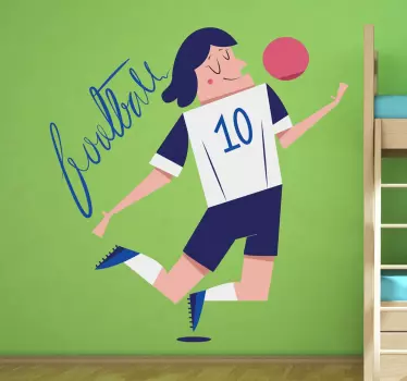 Adesivo infantil desenho futebolista número 10 - TenStickers