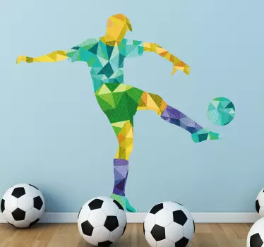 Autocolante ilustração geométrica futebol - TenStickers